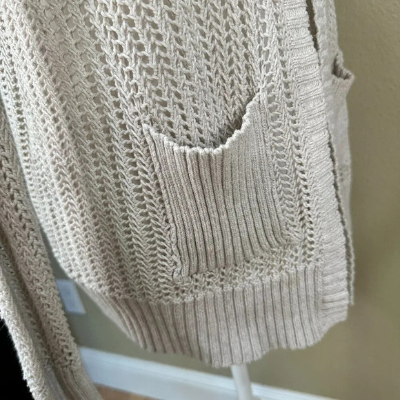 MIAMI Boutique Open Weave Knit Sweater Cardigan with Shoulder Detail - small - Picture 11 of 13